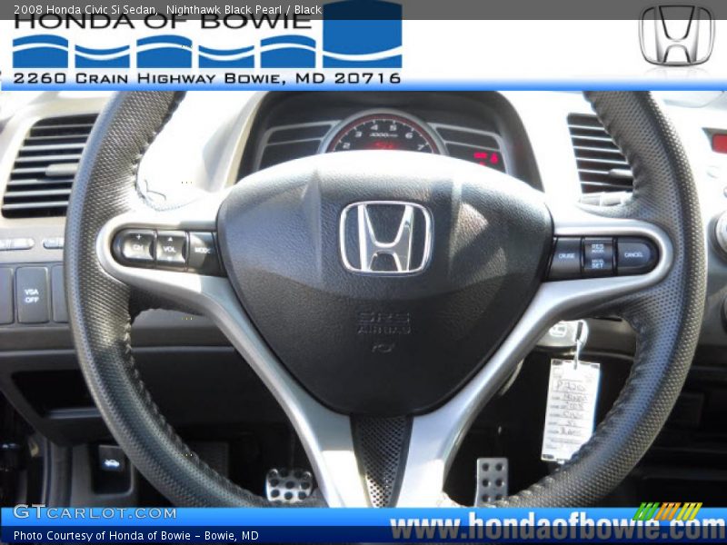 Nighthawk Black Pearl / Black 2008 Honda Civic Si Sedan