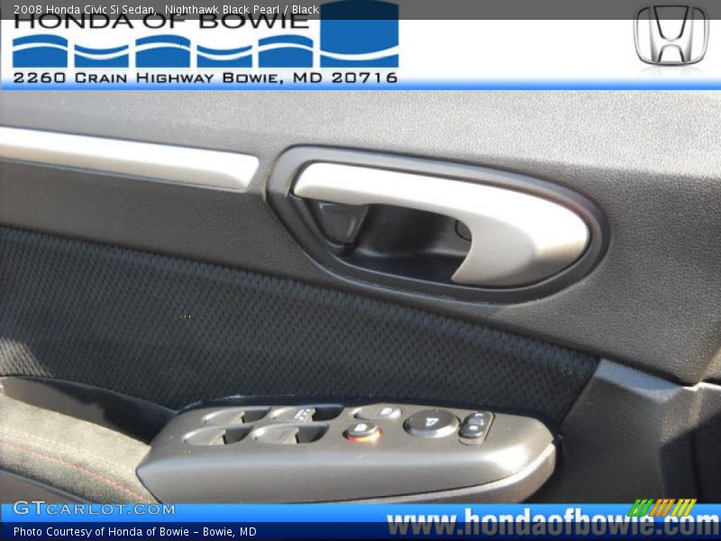 Nighthawk Black Pearl / Black 2008 Honda Civic Si Sedan