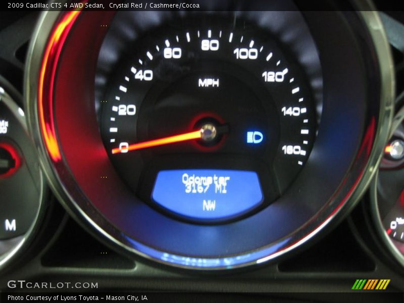 Crystal Red / Cashmere/Cocoa 2009 Cadillac CTS 4 AWD Sedan