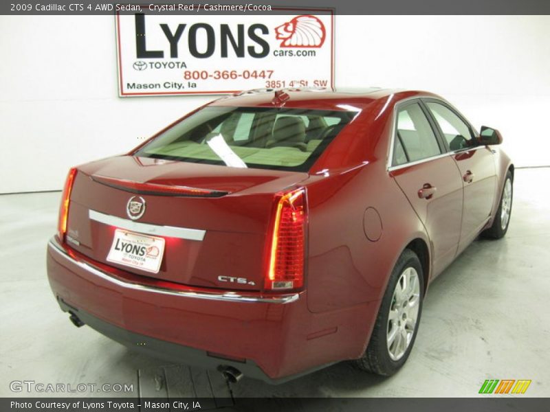 Crystal Red / Cashmere/Cocoa 2009 Cadillac CTS 4 AWD Sedan