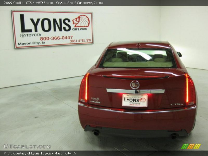 Crystal Red / Cashmere/Cocoa 2009 Cadillac CTS 4 AWD Sedan