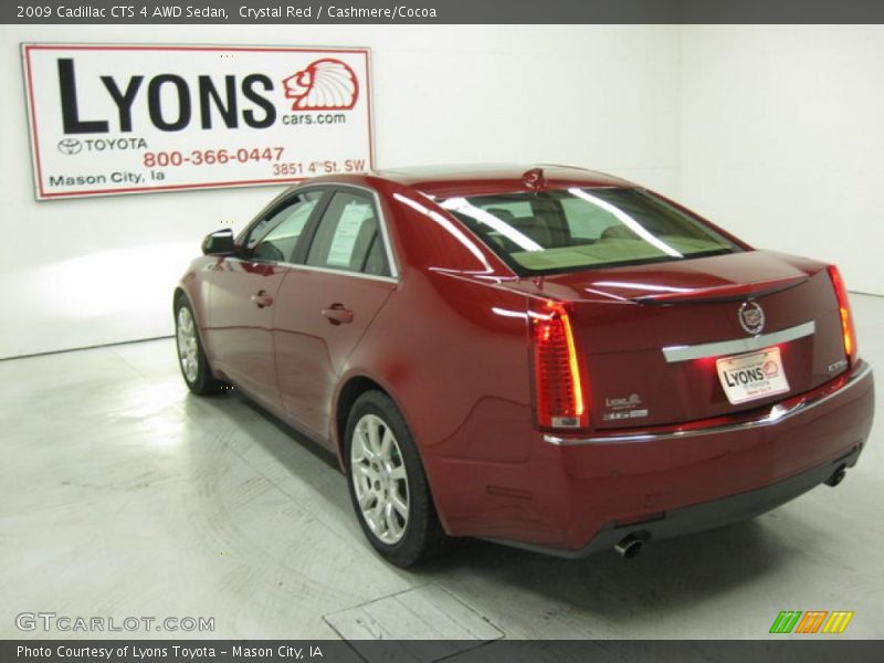 Crystal Red / Cashmere/Cocoa 2009 Cadillac CTS 4 AWD Sedan