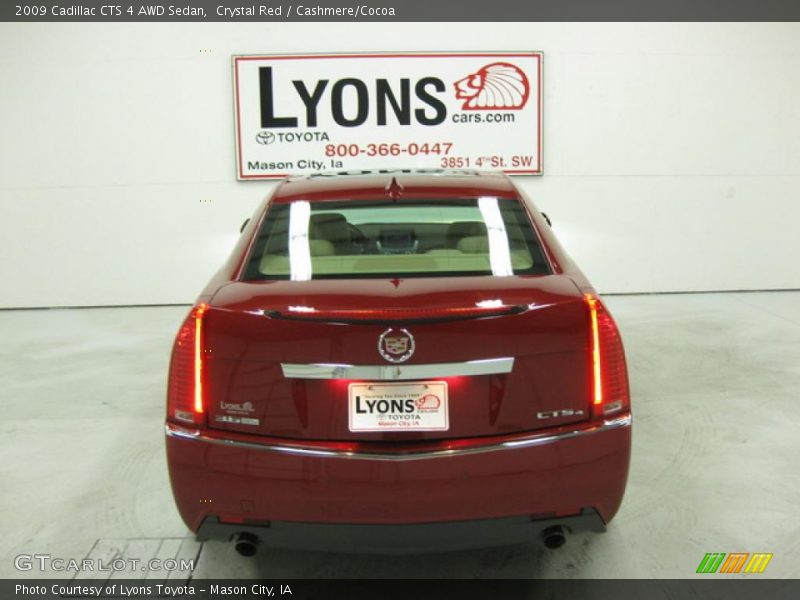 Crystal Red / Cashmere/Cocoa 2009 Cadillac CTS 4 AWD Sedan