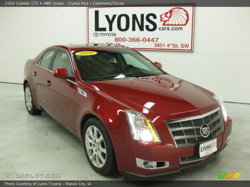 Crystal Red / Cashmere/Cocoa 2009 Cadillac CTS 4 AWD Sedan