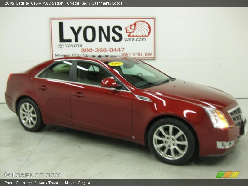 Crystal Red / Cashmere/Cocoa 2009 Cadillac CTS 4 AWD Sedan
