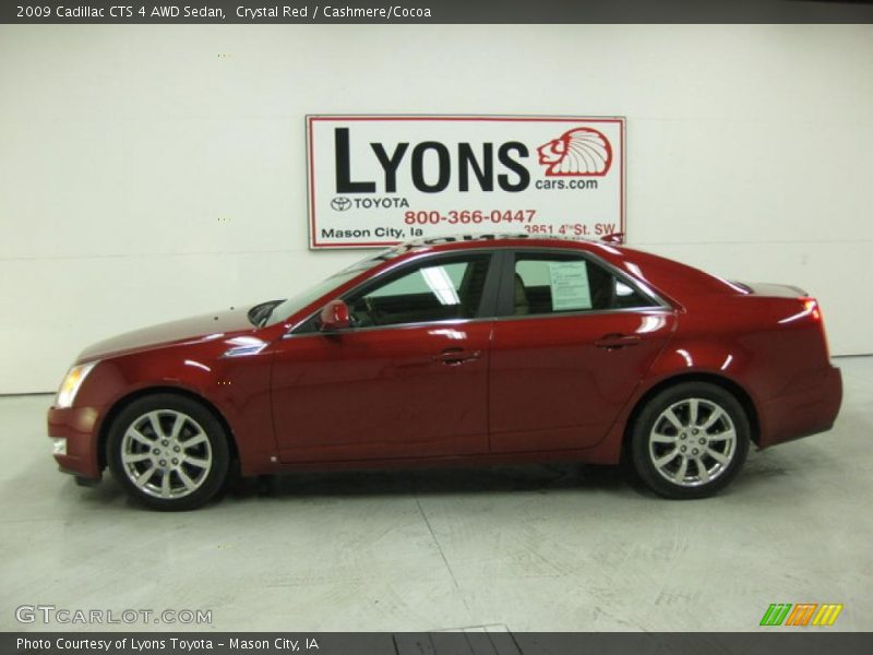 Crystal Red / Cashmere/Cocoa 2009 Cadillac CTS 4 AWD Sedan