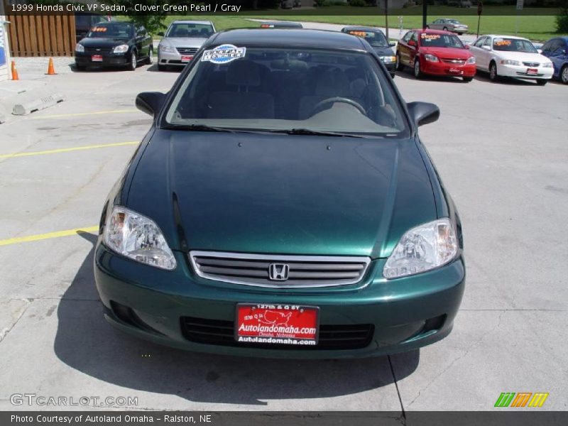 Clover Green Pearl / Gray 1999 Honda Civic VP Sedan