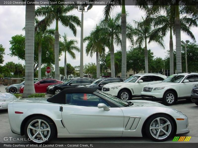 Blade Silver Metallic / Red 2010 Chevrolet Corvette Grand Sport Convertible