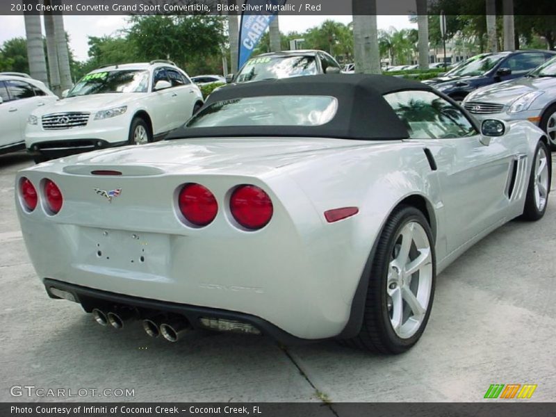 Blade Silver Metallic / Red 2010 Chevrolet Corvette Grand Sport Convertible