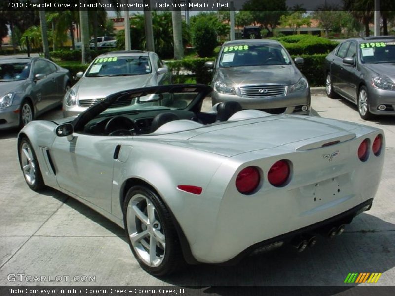 Blade Silver Metallic / Red 2010 Chevrolet Corvette Grand Sport Convertible