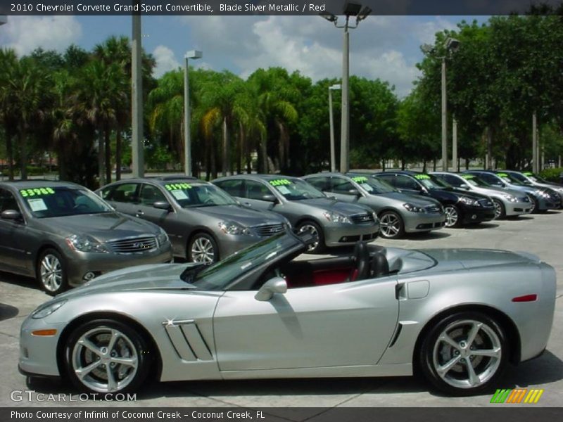 Blade Silver Metallic / Red 2010 Chevrolet Corvette Grand Sport Convertible