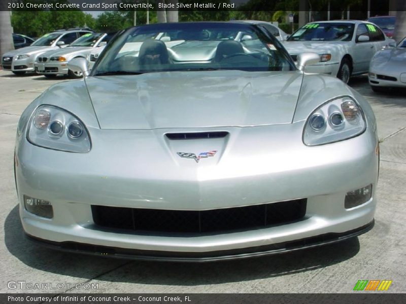 Blade Silver Metallic / Red 2010 Chevrolet Corvette Grand Sport Convertible