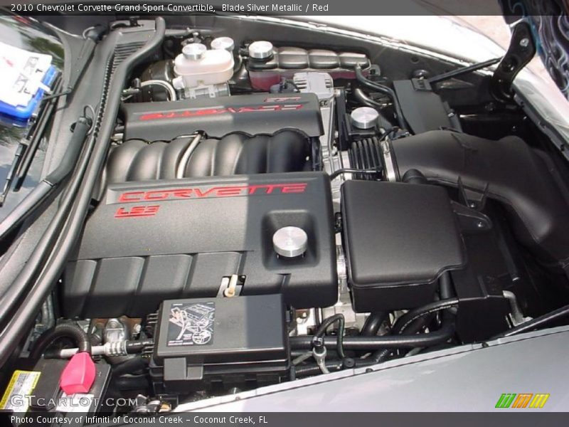 Blade Silver Metallic / Red 2010 Chevrolet Corvette Grand Sport Convertible