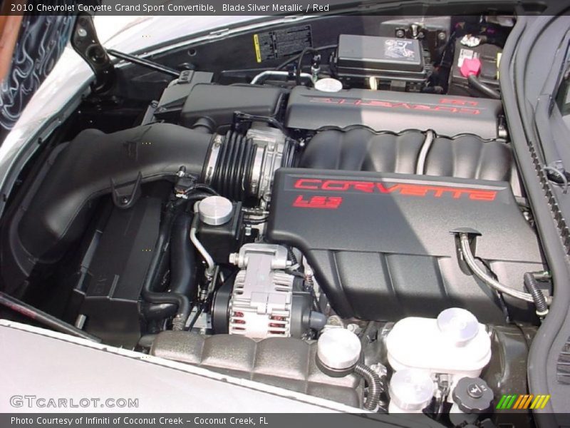 Blade Silver Metallic / Red 2010 Chevrolet Corvette Grand Sport Convertible