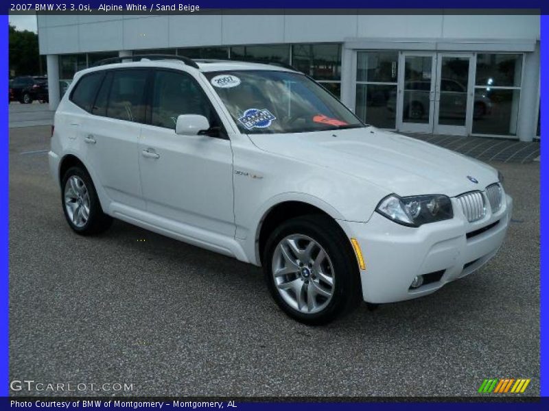 Alpine White / Sand Beige 2007 BMW X3 3.0si
