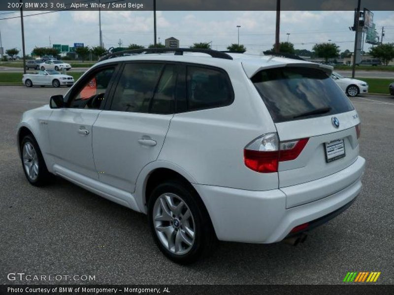 Alpine White / Sand Beige 2007 BMW X3 3.0si