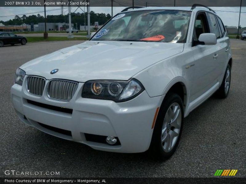 Alpine White / Sand Beige 2007 BMW X3 3.0si