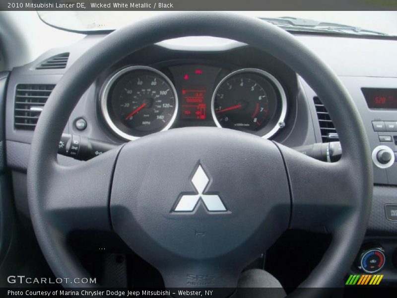 Wicked White Metallic / Black 2010 Mitsubishi Lancer DE