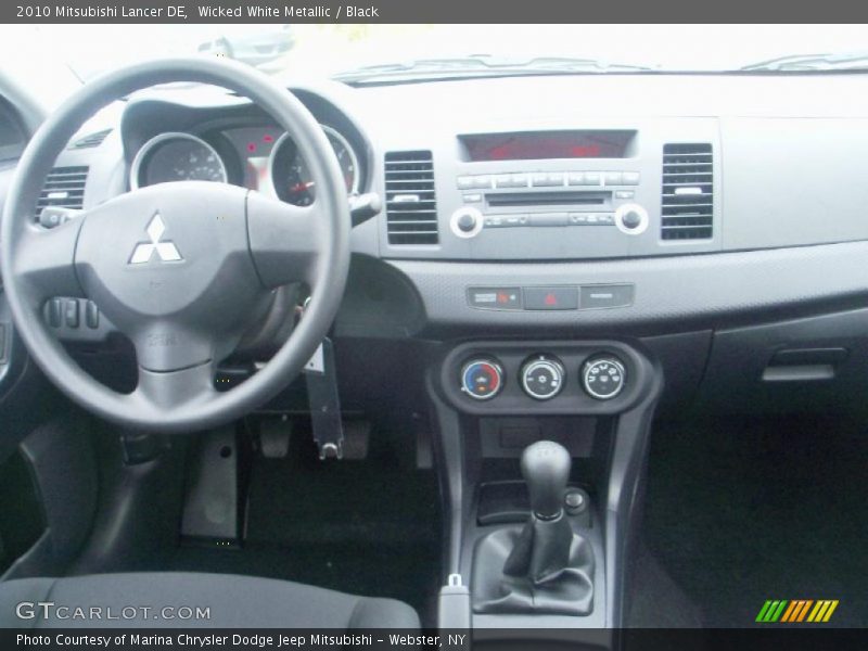 Wicked White Metallic / Black 2010 Mitsubishi Lancer DE