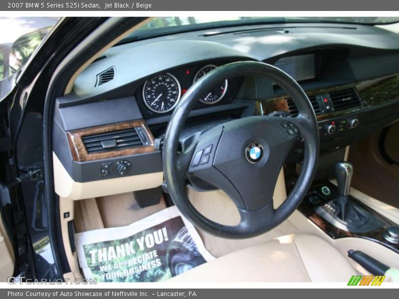 Jet Black / Beige 2007 BMW 5 Series 525i Sedan