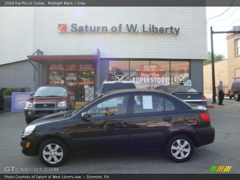 Midnight Black / Gray 2009 Kia Rio LX Sedan