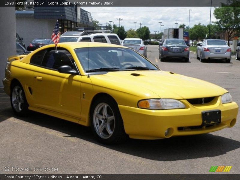 Chrome Yellow / Black 1998 Ford Mustang SVT Cobra Coupe