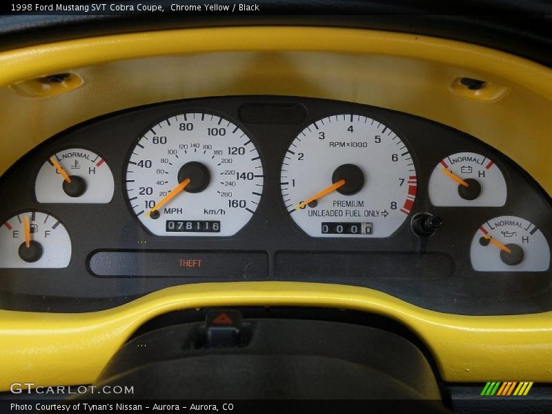 Chrome Yellow / Black 1998 Ford Mustang SVT Cobra Coupe