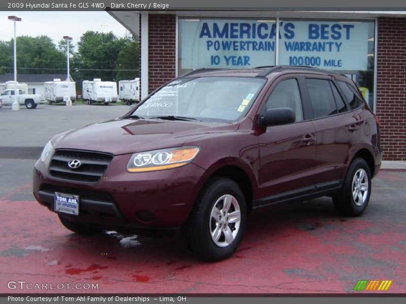 Dark Cherry / Beige 2009 Hyundai Santa Fe GLS 4WD