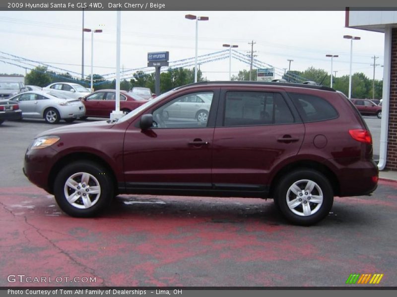 Dark Cherry / Beige 2009 Hyundai Santa Fe GLS 4WD