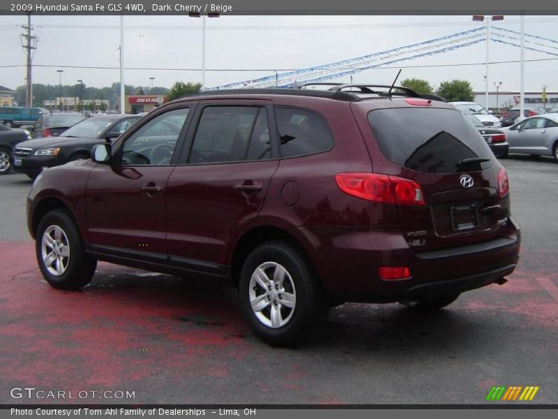 Dark Cherry / Beige 2009 Hyundai Santa Fe GLS 4WD