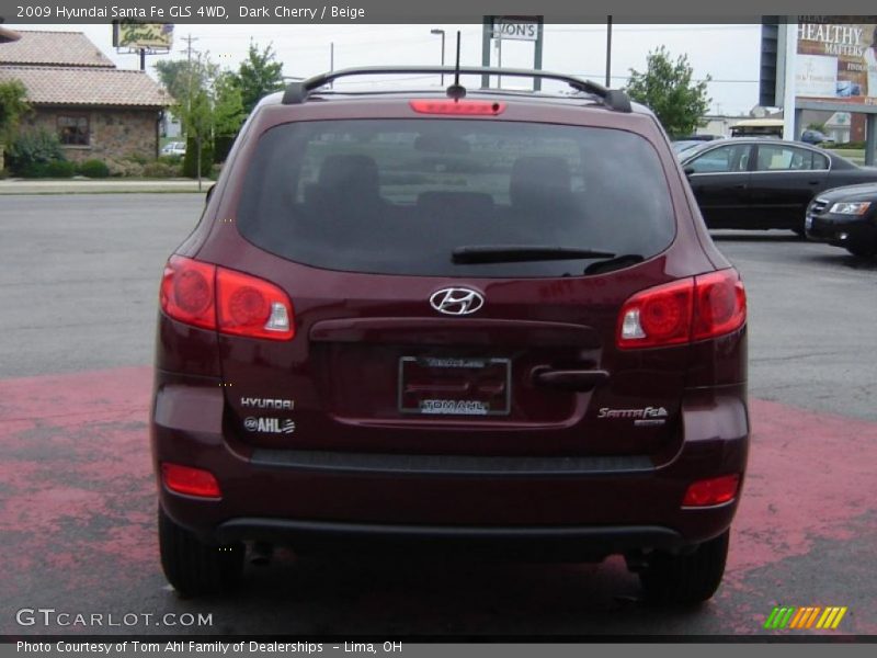 Dark Cherry / Beige 2009 Hyundai Santa Fe GLS 4WD