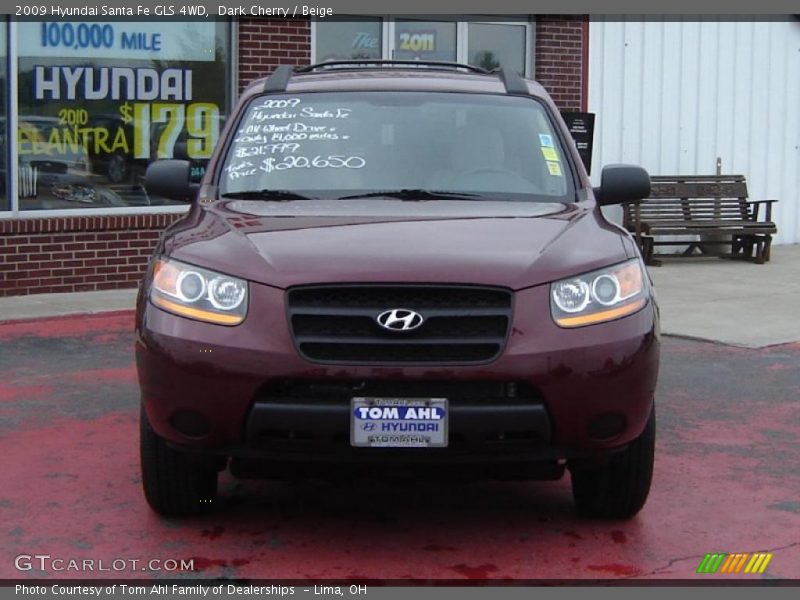 Dark Cherry / Beige 2009 Hyundai Santa Fe GLS 4WD