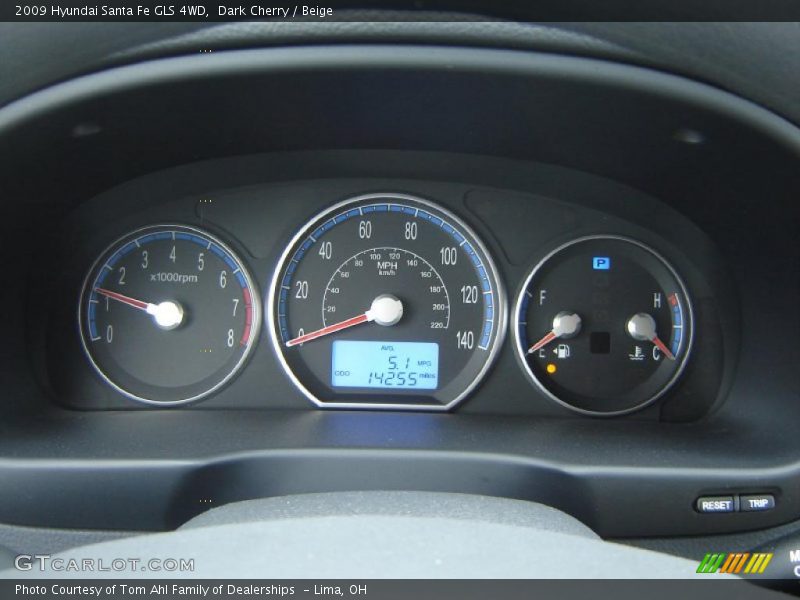 Dark Cherry / Beige 2009 Hyundai Santa Fe GLS 4WD