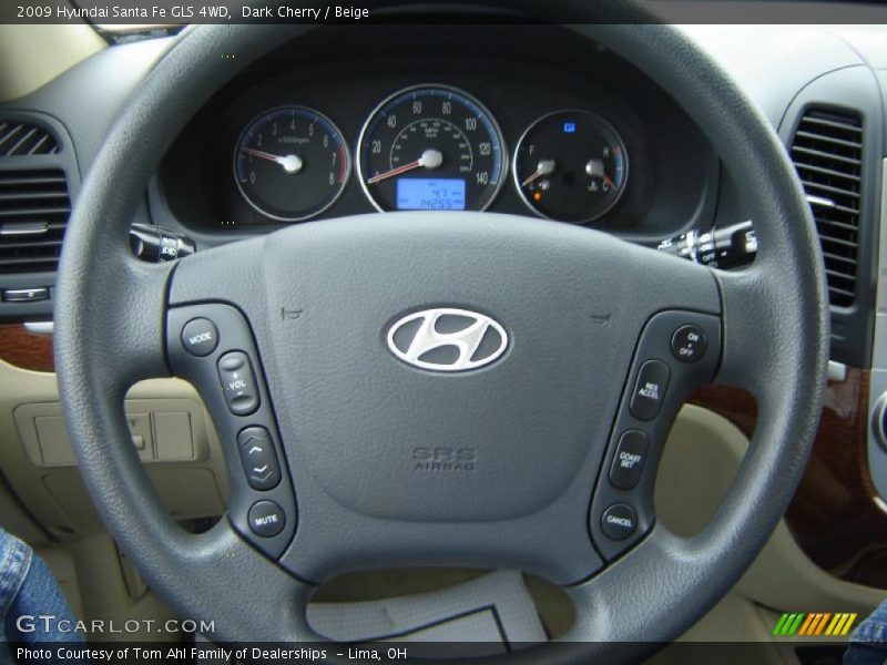 Dark Cherry / Beige 2009 Hyundai Santa Fe GLS 4WD