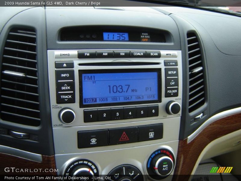 Dark Cherry / Beige 2009 Hyundai Santa Fe GLS 4WD