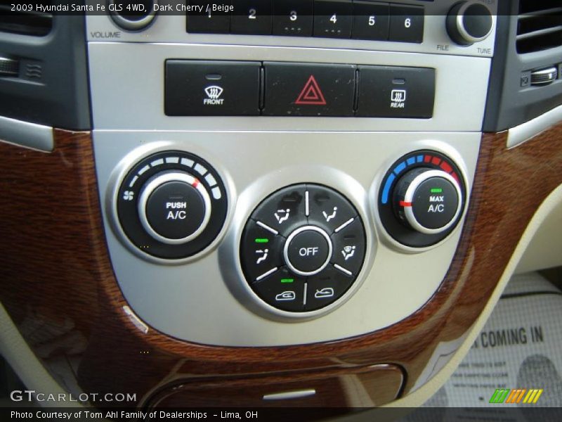 Dark Cherry / Beige 2009 Hyundai Santa Fe GLS 4WD
