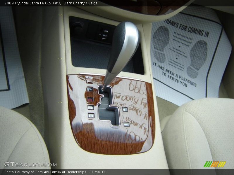 Dark Cherry / Beige 2009 Hyundai Santa Fe GLS 4WD