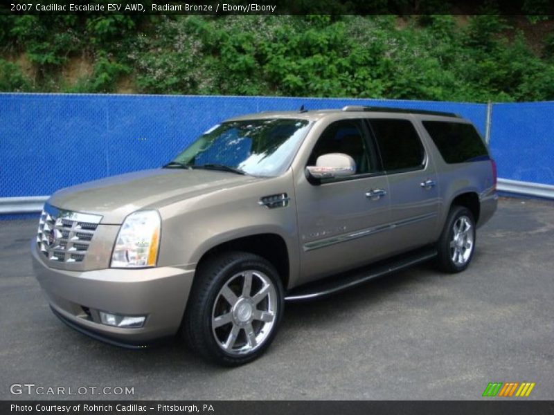 Radiant Bronze / Ebony/Ebony 2007 Cadillac Escalade ESV AWD