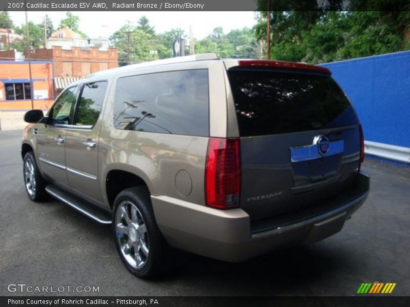 Radiant Bronze / Ebony/Ebony 2007 Cadillac Escalade ESV AWD