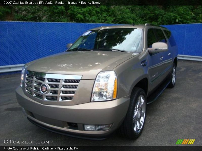 Radiant Bronze / Ebony/Ebony 2007 Cadillac Escalade ESV AWD