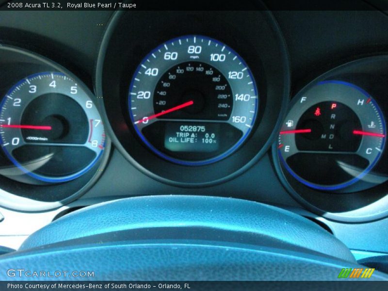 Royal Blue Pearl / Taupe 2008 Acura TL 3.2