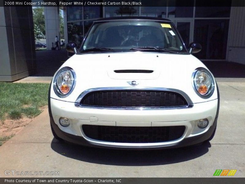 Pepper White / Checkered Carbon Black/Black 2008 Mini Cooper S Hardtop