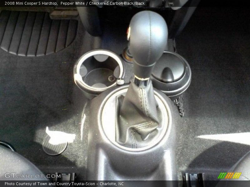 Pepper White / Checkered Carbon Black/Black 2008 Mini Cooper S Hardtop