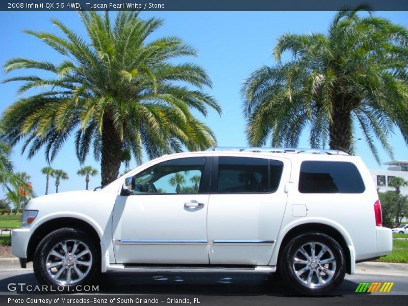 Tuscan Pearl White / Stone 2008 Infiniti QX 56 4WD