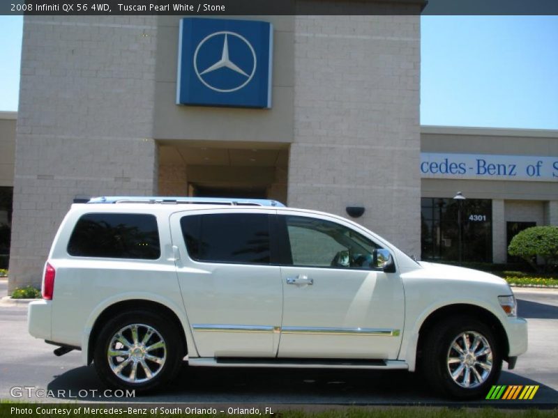 Tuscan Pearl White / Stone 2008 Infiniti QX 56 4WD
