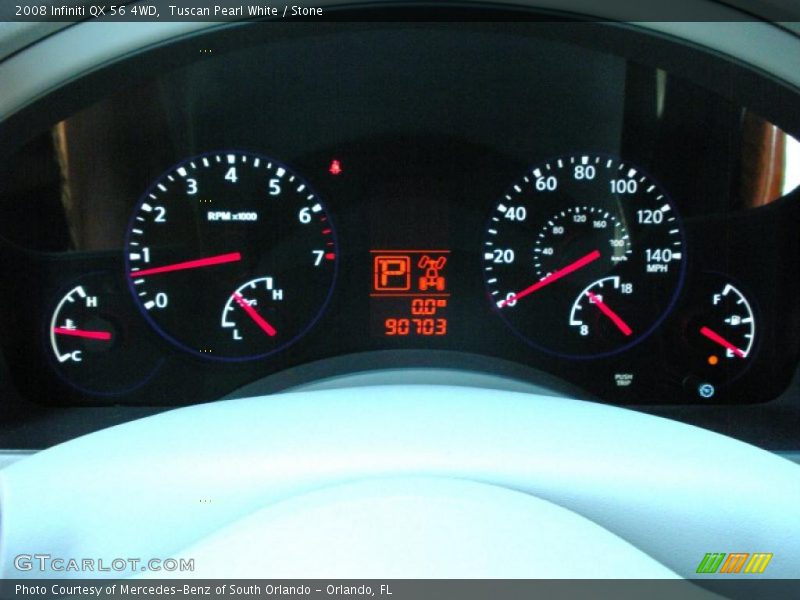 Tuscan Pearl White / Stone 2008 Infiniti QX 56 4WD