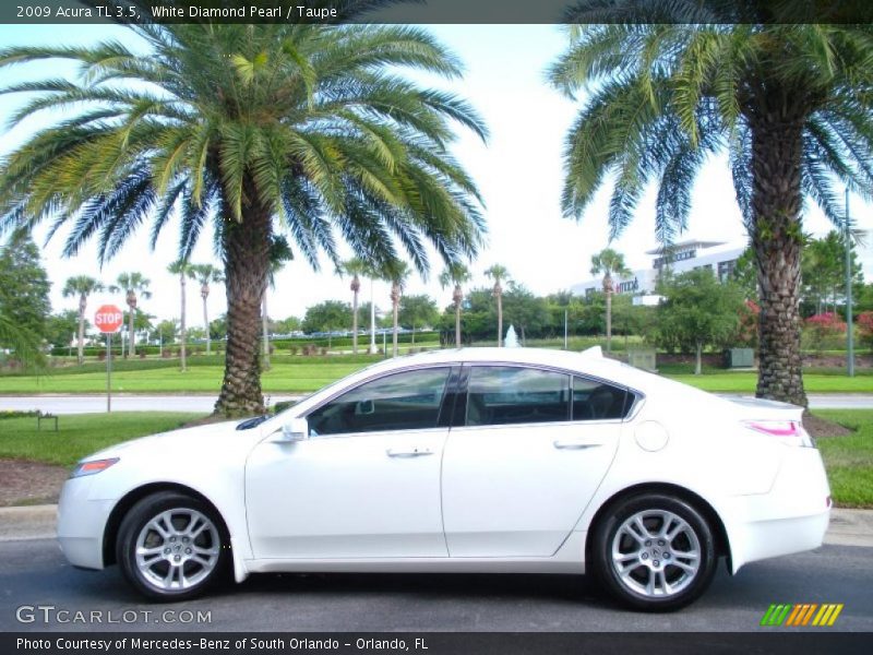 White Diamond Pearl / Taupe 2009 Acura TL 3.5