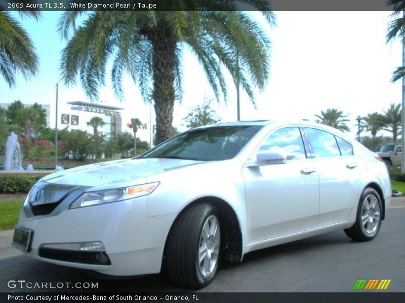 White Diamond Pearl / Taupe 2009 Acura TL 3.5
