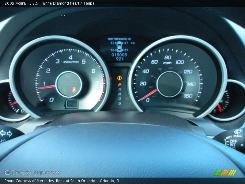 White Diamond Pearl / Taupe 2009 Acura TL 3.5
