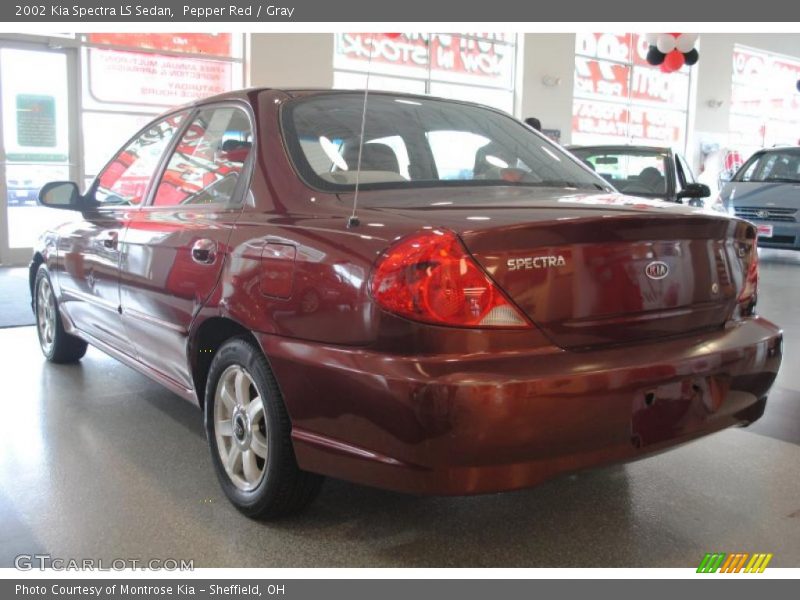 Pepper Red / Gray 2002 Kia Spectra LS Sedan